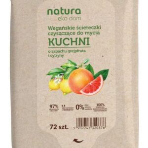 Natura Eko Dom Wegańskie ściereczki Czyszczące Do Mycia Kuchni 72 Szt